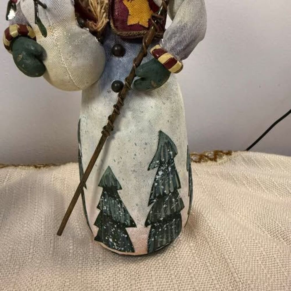 Primitive Folk Art Snowman Figurines - Set of 2 - Picture 3 of 8